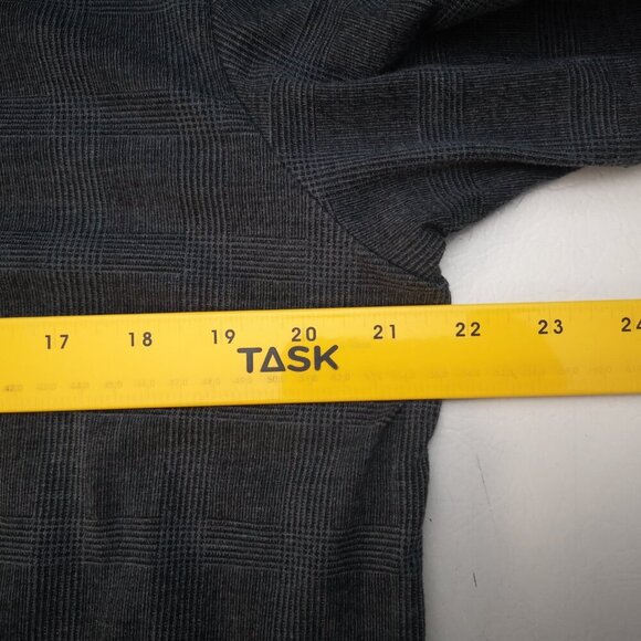 Banana Republic Men's Size Large Dark Grey Plaid Short Sleeve Polo Shirt - Picture 7 of 9